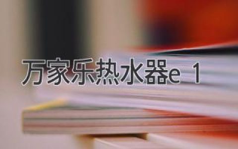 萬家樂熱水器故障代碼E1：解析與解決方法