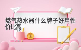 燃?xì)鉄崴魇裁磁谱雍糜眯詢r(jià)比高