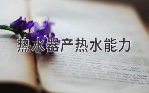 探討熱水器產(chǎn)熱水能力：了解不同的選擇