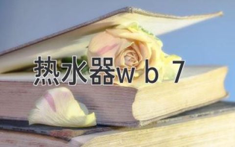 熱水器WB7：滿足您熱水需求的智能選擇