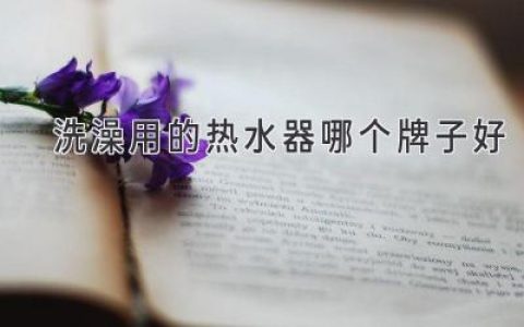 選擇一款適合你的沐浴神器：熱水器品牌大比拼