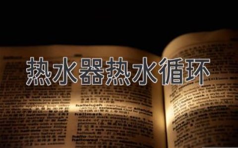 熱水器循環(huán)系統(tǒng)：告別漫長的等待，盡享即時(shí)熱水