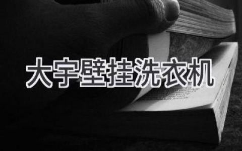 緊湊空間的洗衣利器：大宇壁掛洗衣機(jī)，解放你的陽臺