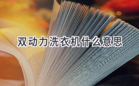 洗衣機(jī)新科技：雙動力洗衣，清潔更出色