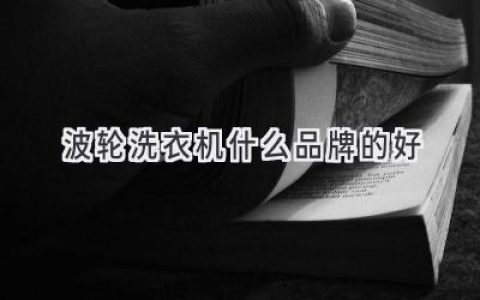 洗衣機哪個牌子值得信賴？波輪洗衣機選購指南