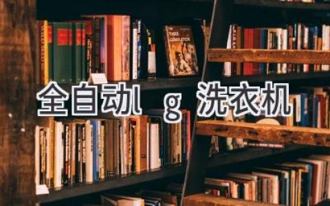 告別繁瑣，輕松洗衣：LG全自動洗衣機帶您體驗高效便捷的洗滌生活