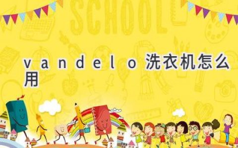 Vandelo洗衣機使用指南：輕松搞定衣物清潔