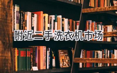 附近二手洗衣機市場