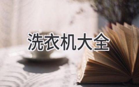 洗衣機(jī)選購指南：從入門到精通，找到你的完美洗衣伴侶