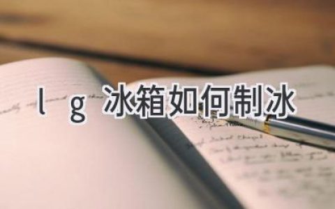 LG 冰箱制冰指南：輕松享用清爽冰塊