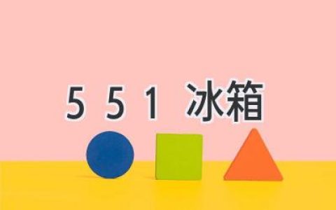 551 冰箱：你值得信賴(lài)的冷藏守護者