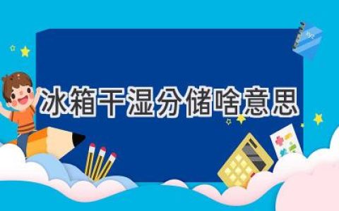 冰箱里的“干濕分離”：讓食物更美味，更健康！