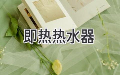 告別等待，暢享即時(shí)熱水：選購指南與使用技巧