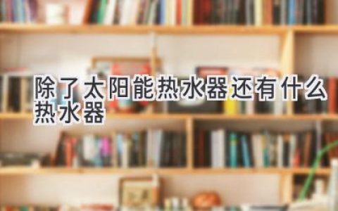 告別陽(yáng)光依賴(lài)：探索各種熱水器，告別冬季煩惱