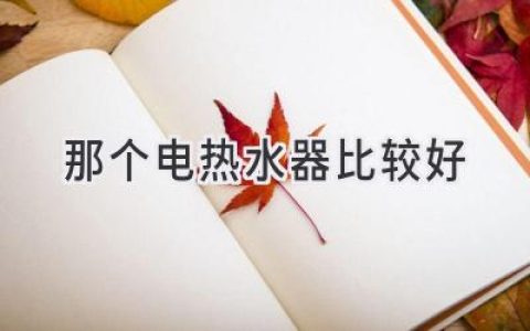 選擇最適合你的電熱水器：從功能到預算，全方位解析