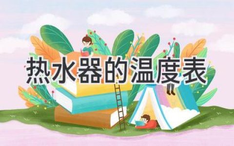 熱水器溫度表：選購指南和使用技巧